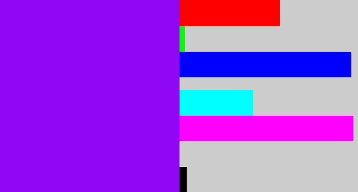 Hex color #8f07f4 - vivid purple