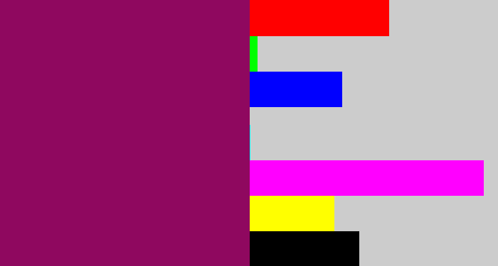 Hex color #8f085f - dark magenta