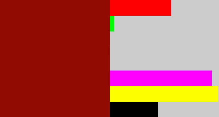 Hex color #8f0a01 - brick red