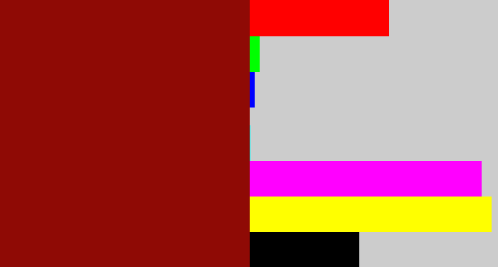 Hex color #8f0a05 - brick red