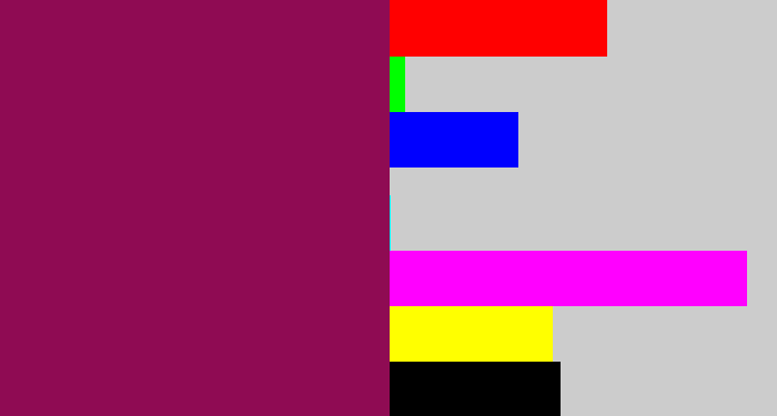 Hex color #8f0b53 - reddish purple