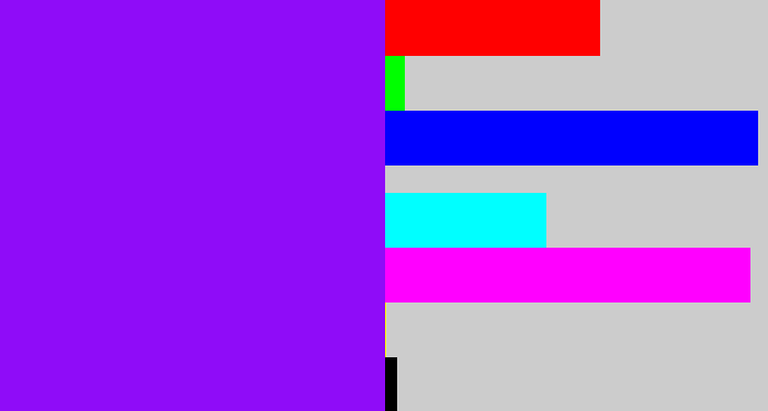 Hex color #8f0cf8 - vivid purple