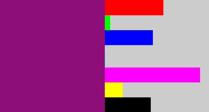 Hex color #8f0d76 - red violet