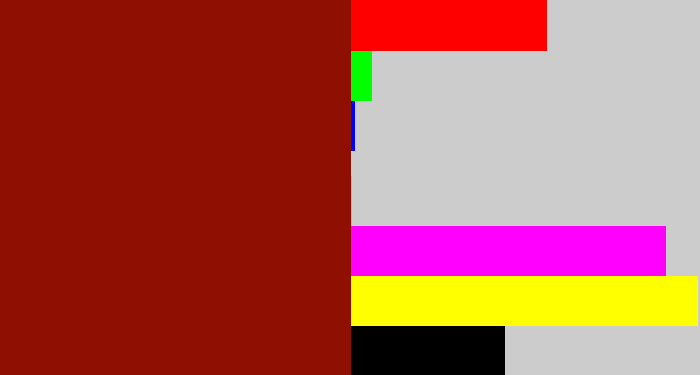 Hex color #8f0f02 - brick red