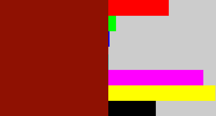 Hex color #8f1102 - brick red