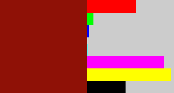 Hex color #8f1106 - brick red