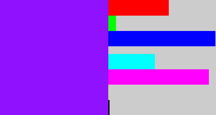 Hex color #8f11fd - vivid purple