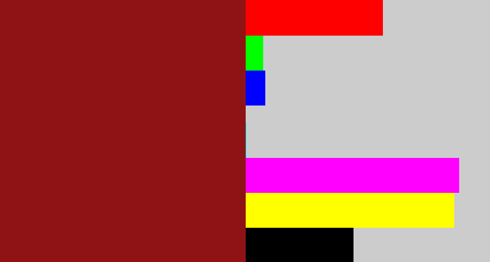Hex color #8f1315 - brick red