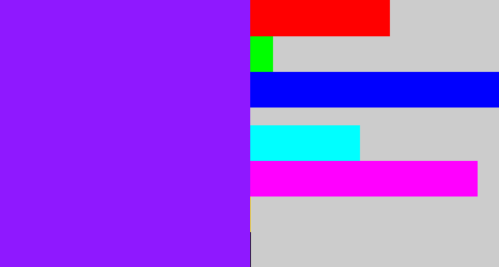 Hex color #8f18ff - violet