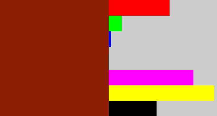 Hex color #8f1f04 - brick red