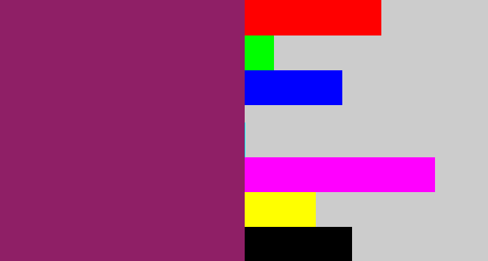 Hex color #8f1f66 - darkish purple