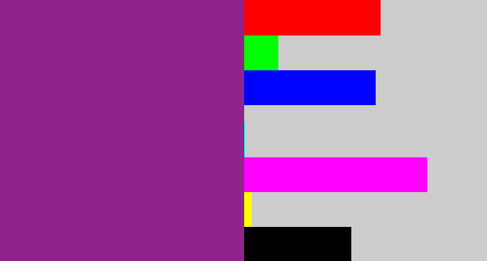 Hex color #8f248a - warm purple