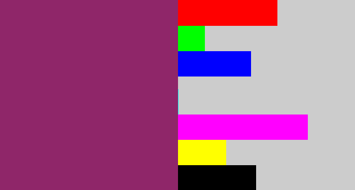 Hex color #8f2669 - darkish purple