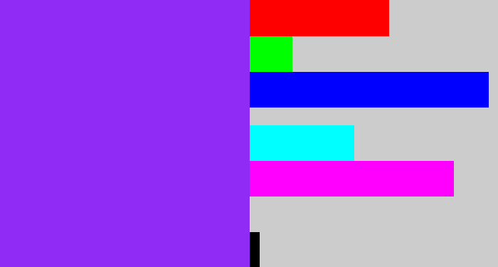 Hex color #8f2bf5 - electric purple