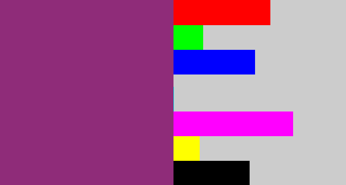 Hex color #8f2c79 - warm purple