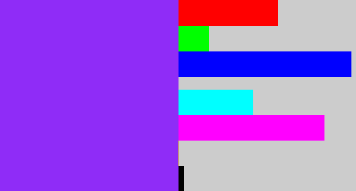 Hex color #8f2cf7 - electric purple