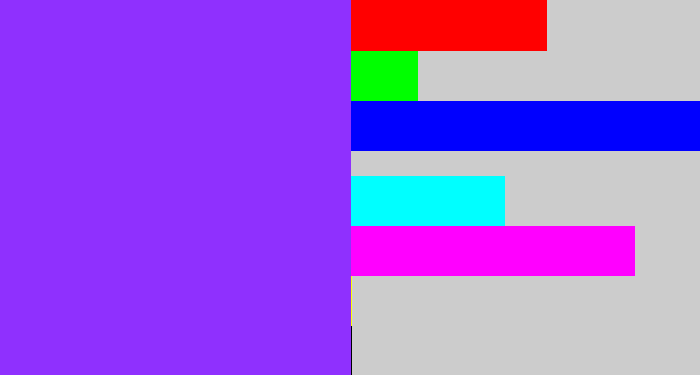 Hex color #8f30fe - electric purple