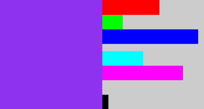 Hex color #8f32f0 - bluish purple