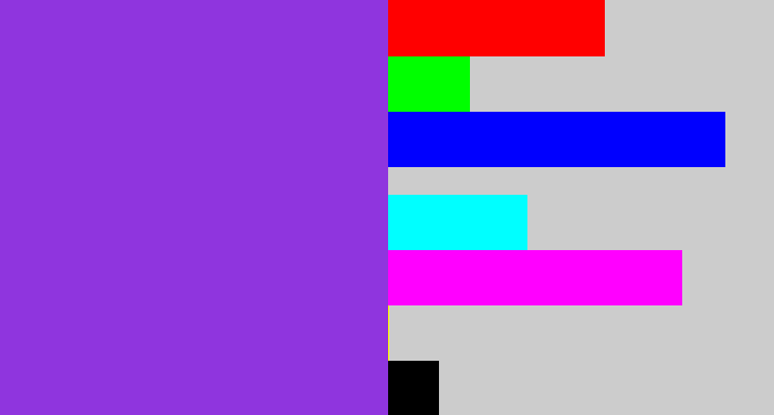 Hex color #8f35de - bluish purple