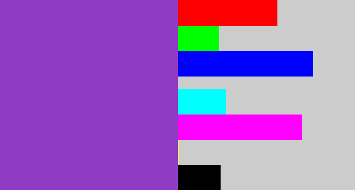 Hex color #8f3bc3 - purply