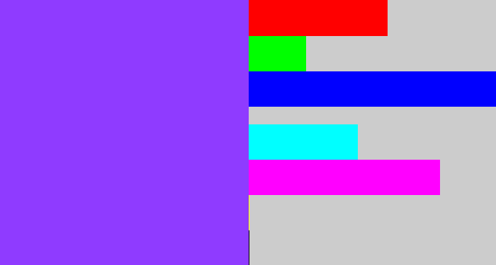 Hex color #8f3bff - electric purple