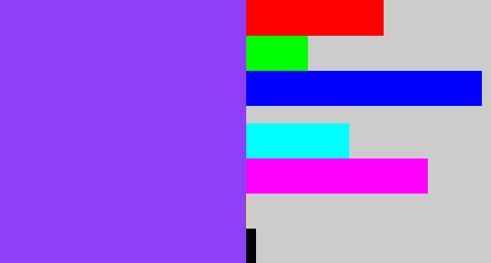 Hex color #8f40f6 - purpley