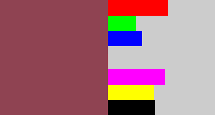 Hex color #8f4352 - dark mauve