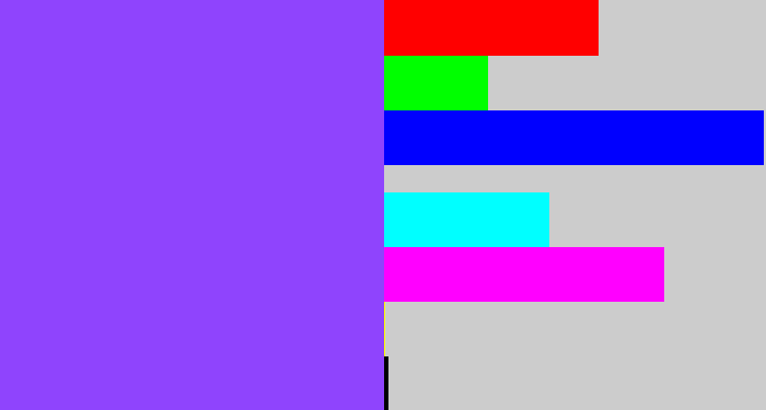 Hex color #8f44fd - purpley