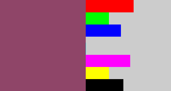 Hex color #8f4568 - dark mauve