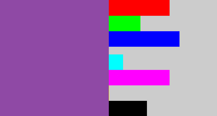 Hex color #8f49a5 - medium purple