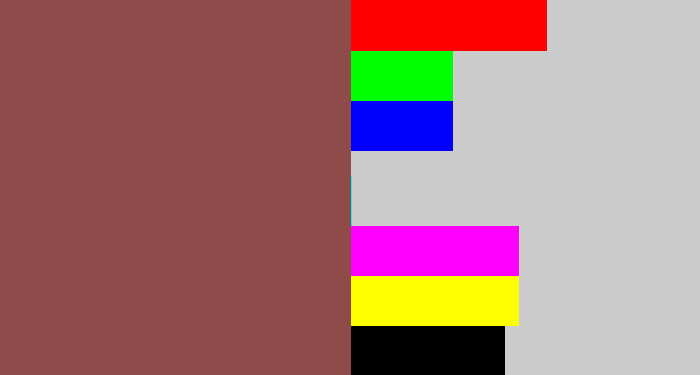 Hex color #8f4a4a - light maroon