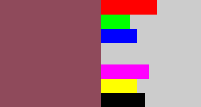 Hex color #8f4a5b - dark mauve