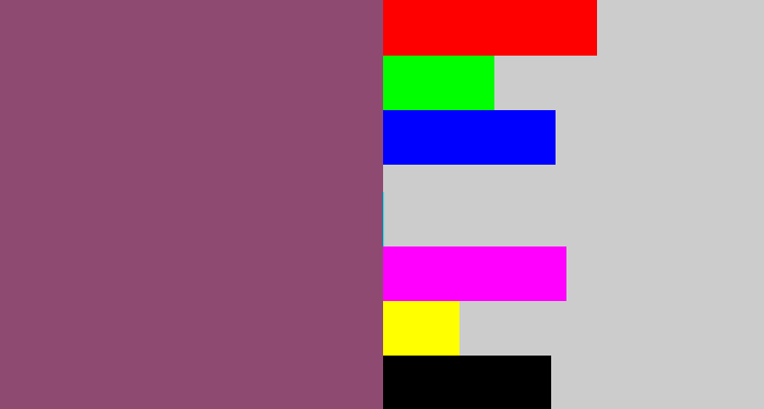 Hex color #8f4a72 - dark mauve