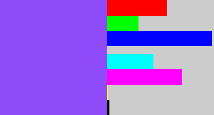 Hex color #8f4bf9 - purpley