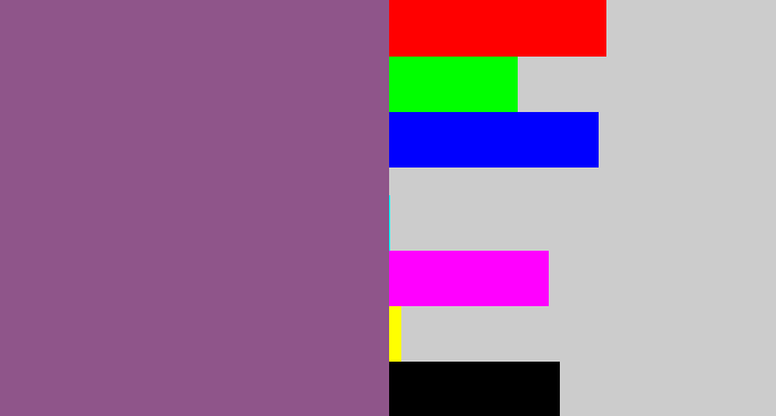 Hex color #8f558a - purplish