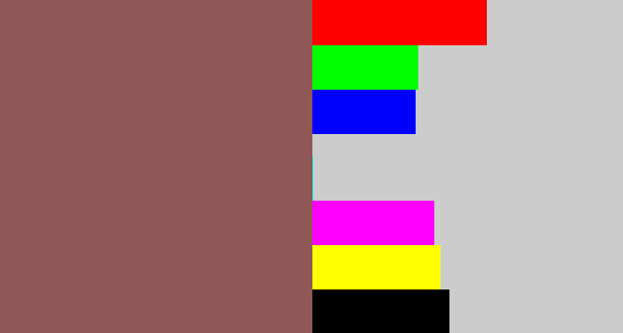 Hex color #8f5755 - dark mauve
