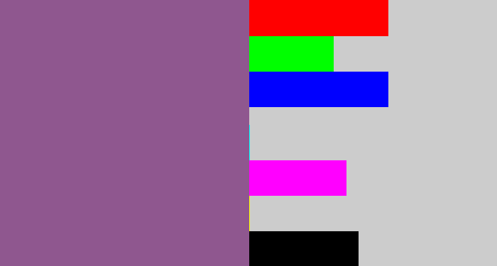 Hex color #8f578f - purplish