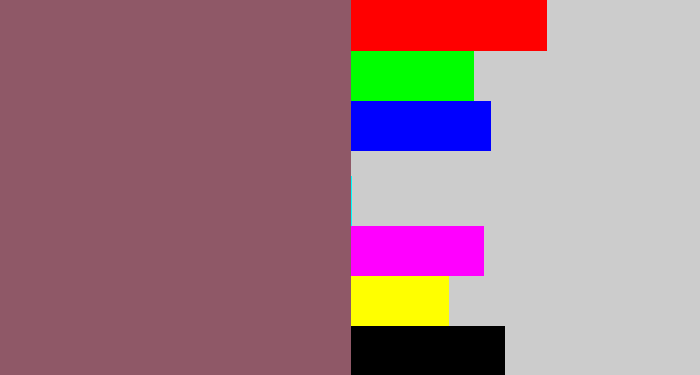 Hex color #8f5867 - dark mauve