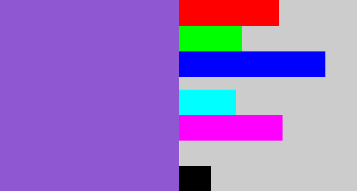 Hex color #8f58d2 - purpley