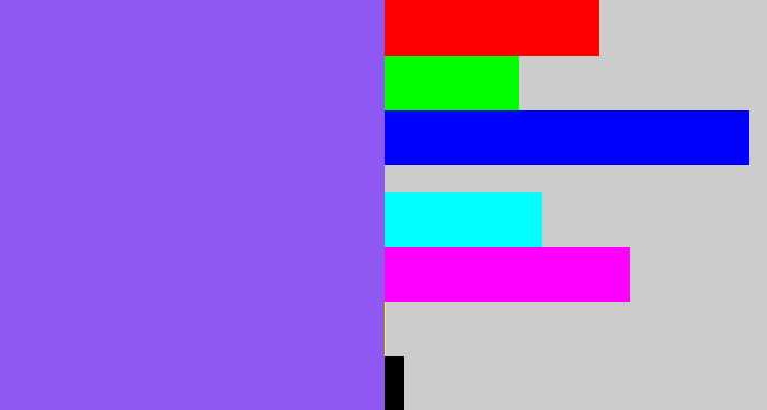 Hex color #8f58f3 - purpley