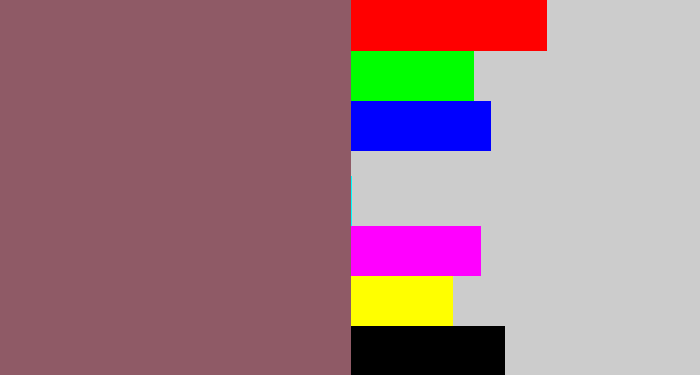 Hex color #8f5a66 - dark mauve
