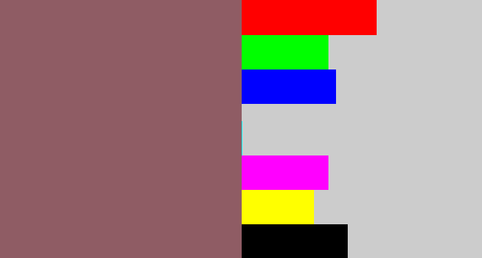 Hex color #8f5c64 - dark mauve