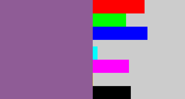 Hex color #8f5c96 - purplish