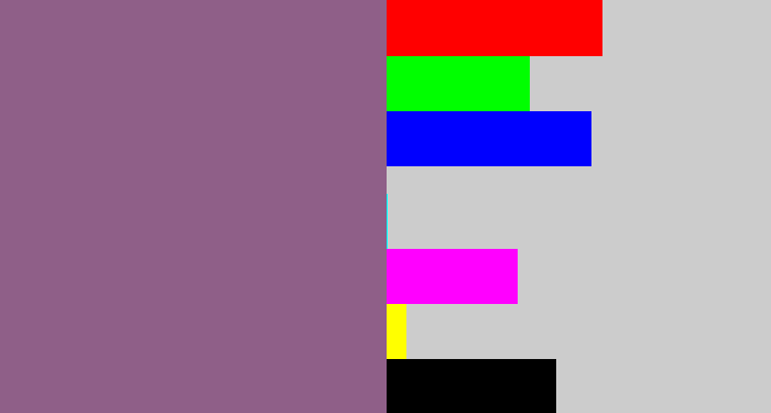 Hex color #8f5f88 - purplish