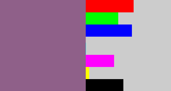Hex color #8f6089 - purplish