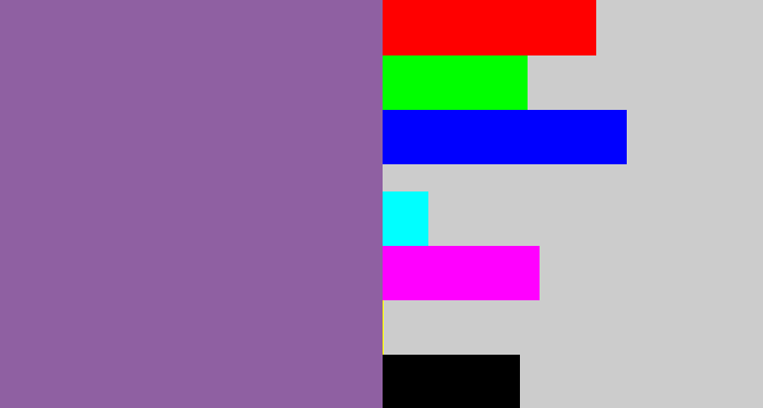 Hex color #8f60a2 - dark lavender