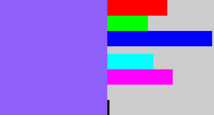 Hex color #8f60f9 - lighter purple