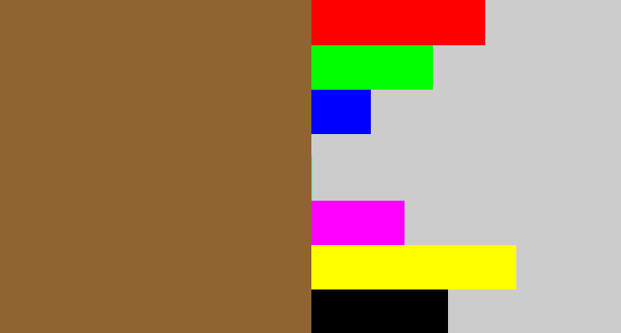Hex color #8f6431 - sepia