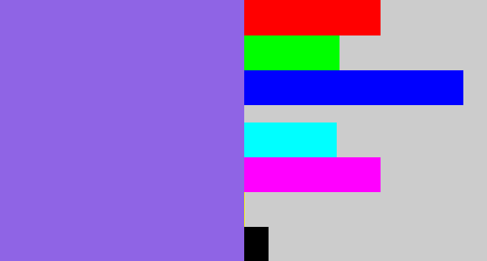 Hex color #8f64e5 - purpley