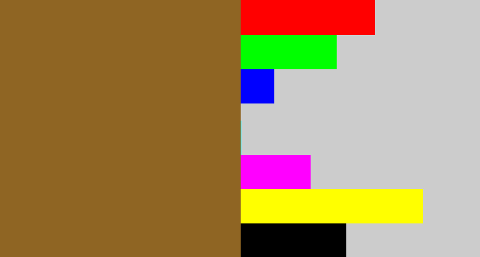Hex color #8f6523 - sepia